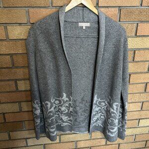 Benedetta B. Womens Open Front Cardigan Sweater Gray Print Size S Made in Italy